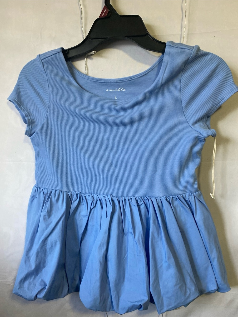 Ewilla Light Blue Peplum Top